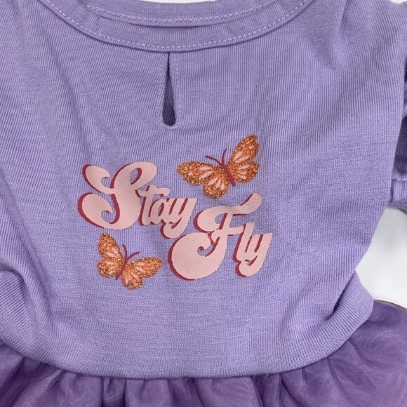 YOULY Dog Dress XXS The Free Spirit 9-11 in Purple Orange Butterfly New Tags - Picture 3 of 6